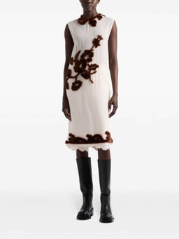 PRADA - White Embroidered Georgette Dress