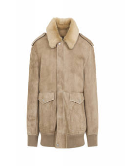 PRADA - Beige Suede Bomber Jacket