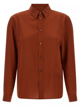 Saint Laurent - Brown Regular Logo Shirt