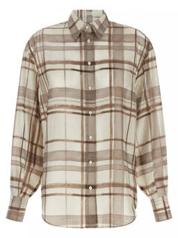 Brunello Cucinelli - Beige Regular Checks Shirt