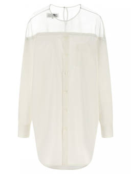 MM6 Maison Margiela - White Oversized Solid Shirt