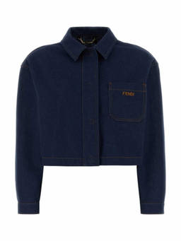 Fendi - Blue Embroidered Logo Denim Jacket (M)