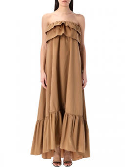 Saint Laurent - Beige Strapless Maxi Dress (S)
