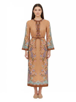Zimmermann - Multicolor Floral Round Neck Midi Dress