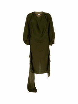 Ferragamo - Olive Green Silk Dress (XS)