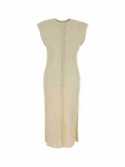 AMI Paris - Off White Stretch Row Edges Midi Dress