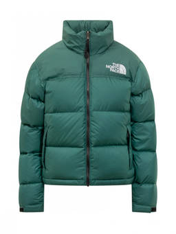 The North Face - Green Logo Puffer Mock Collar Jacket (XS)