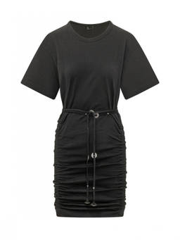 Pinko - Black Round Neck Mini Dress