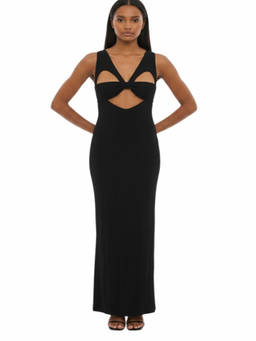 Ambush - Black Solid V Neck Maxi Dress