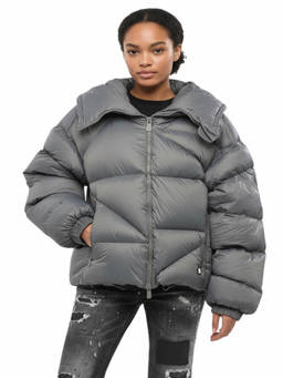 Bacon - Grey Quilted Hood Jacket