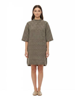 Fabiana Filippi - Brown Textured Crew Neck Mini Dress