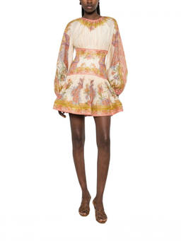 Zimmermann - Multicolor Floral Round Neck Mini Dress