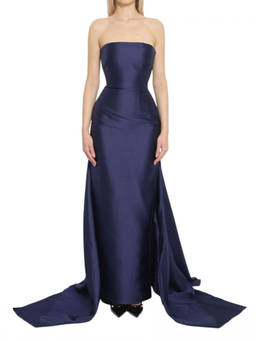 SOLACE London - Blue Strapless Maxi Dress