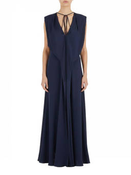 Victoria Beckham - Blue V Neck Maxi Dress (M)