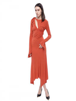 Victoria Beckham - Red Round Neck Maxi Dress (S)