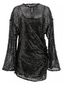 THE ATTICO - Black Sequin Mesh Dress (XS)