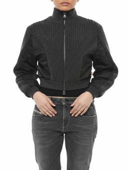 Diesel - Black Knitted Mock Collar Jacket