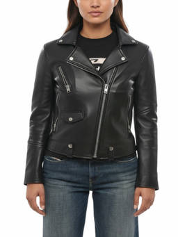 Diesel - Black Solid Notched Lapel Jacket (M)