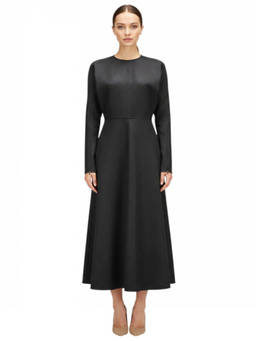 Victoria Beckham - Black Round Neck Maxi Dress