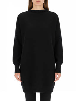 Brunello Cucinelli - Black Textured Crew Neck Mini Dress
