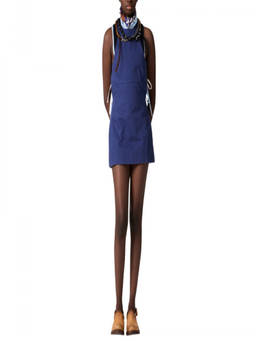 Miu Miu - Blue V Neck Mini Dress