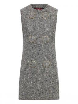 Gucci - White Black Wool Dress (S)