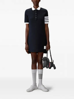 Thom Browne - Navy Blue 4-bar Cotton Piqu Polo Dress (S)