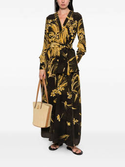 F.R.S For Restless Sleepers - Brown Floral-print Maxi Dress