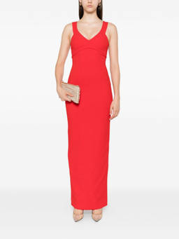 SOLACE London - Red Nalani V-neck Maxi Dress