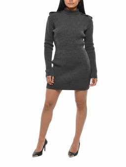 Alexander McQueen - Grey Knitted Turtle Neck Mini Dress (L)