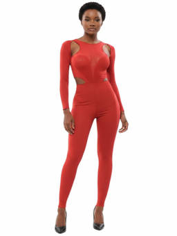 Alexander McQueen - Red Round Neck Jumpsuit (XS)