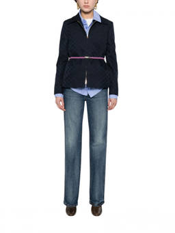 Gucci - Blue Logo Shirt Collar Blazer