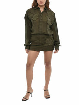 Dsquared2 - Dark Green Floral Mini Dress (XS)