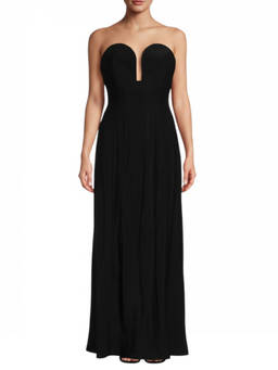 RABANNE - Black Strapless Full Length Dress (M)