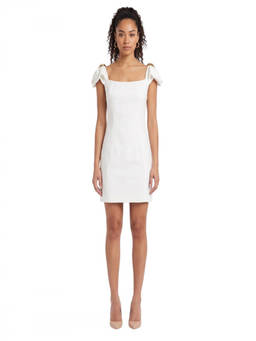 Elisabetta Franchi - White Scoop Neck Mini Dress
