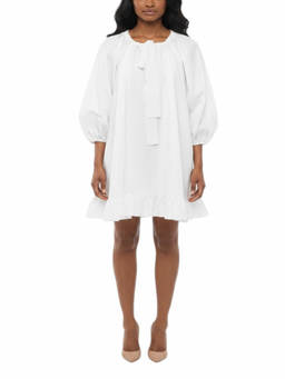 Patou - White Round Neck Mini Dress (S)