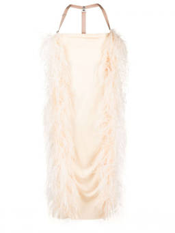 Sportmax - Peach Feathered Dress