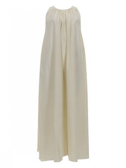 Alysi - White Round Neck Maxi Dress (L)