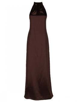 Alysi - Brown Halter Neck Maxi Dress