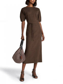 Lemaire - Brown Boat Neck Midi Dress (M)