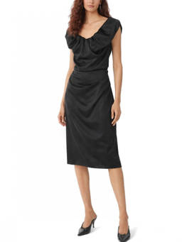 Vivienne Westwood - Black Cowl Neck Draped Midi Dress