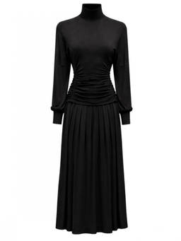 Ganni - Black Turtle Neck Maxi Dress (XS)