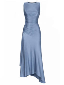 Victoria Beckham - Blue Round Neck Maxi Dress