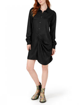 JW Anderson - Black Shirt Collar Midi Dress