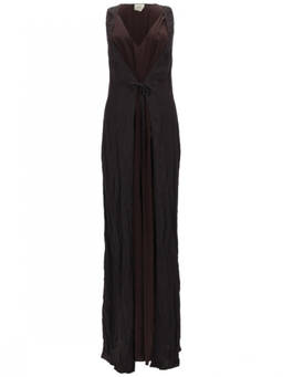Alysi - Brown V Neck Maxi Dress
