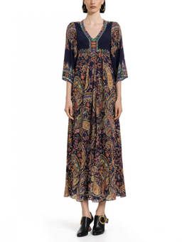 Etro - Multicolor Paisley Round Neck Maxi Dress (S)