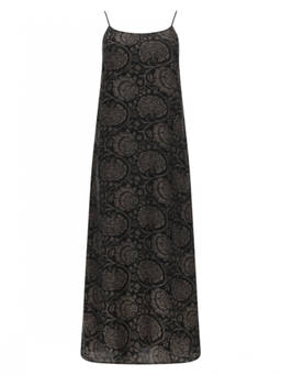 Uma Wang - Black Floral Scoop Neck Maxi Dress