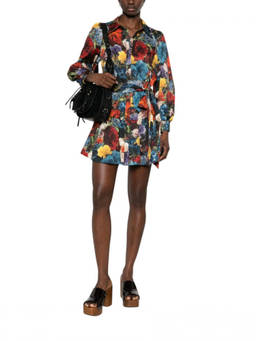 Alice + Olivia - Multicolor Floral Shirt Collar Dress