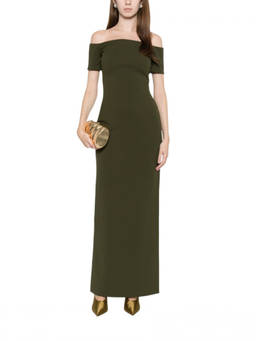 SOLACE London - Green Off Shoulder Maxi Dress