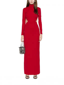 SOLACE London - Red Turtle Neck Maxi Dress
